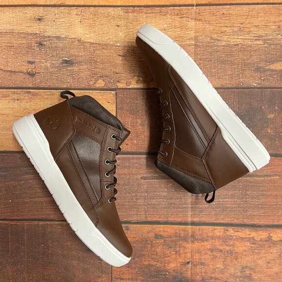 Timberland Men's Allston Brown Mid Full Grain Sneaker Boots - Picture 2 of 6